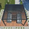 LUXE elektromos pergola 3,5x3,5 m antracit LED világítással