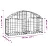 Íves horganyzott vas gabion kosár 100x30x40/60 cm