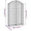 Íves horganyzott vas gabion kosár 100x30x140/160 cm