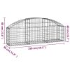 Íves horganyzott vas gabion kosár 150x30x40/60 cm