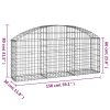 Íves horganyzott vas gabion kosár 150x30x60/80 cm