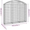 Íves horganyzott vas gabion kosár 150x30x120/140 cm