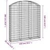 Íves horganyzott vas gabion kosár 150x30x160/180 cm