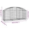 Íves horganyzott vas gabion kosár 150x50x60/80 cm