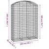 Íves horganyzott vas gabion kosár 150x50x200/220 cm