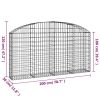 Íves horganyzott vas gabion kosár 200x30x100/120 cm