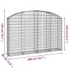 Íves horganyzott vas gabion kosár 200x30x120/140 cm