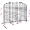 Íves horganyzott vas gabion kosár 200x30x140/160 cm