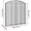 Íves horganyzott vas gabion kosár 200x30x200/220 cm