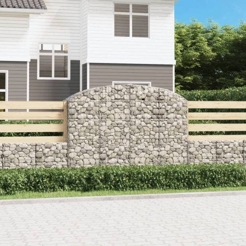 Íves horganyzott vas gabion kosár 200x50x140/160 cm