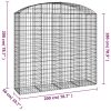 Íves horganyzott vas gabion kosár 200x50x180/200 cm