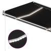 Antracitszürke szélérzékelős és LED-es napellenző 300 x 250 cm