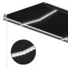 Antracitszürke szélérzékelős és LED-es napellenző 450 x 300 cm