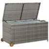 Világosszürke polyrattan kerti tárolóláda 120 x 65 x 61 cm