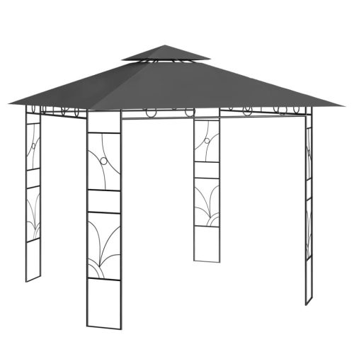 Antracitszürke pavilon 3 x 3 x 2,7 m 160 g/m²