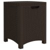 Barna PP rattan kerti tárolóláda 39 x 39 x 46 cm