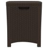 Barna PP rattan kerti tárolóláda 39 x 39 x 46 cm