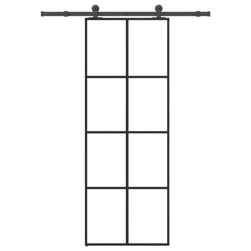 ESG üveg és alumínium tolóajtó fémszerelvény-szettel 76x205 cm