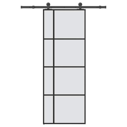 ESG üveg és alumínium tolóajtó fémszerelvény-szettel 76x205 cm