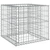 Ezüst horganyzott vas gabion kosár 70 x 70 x 65 cm