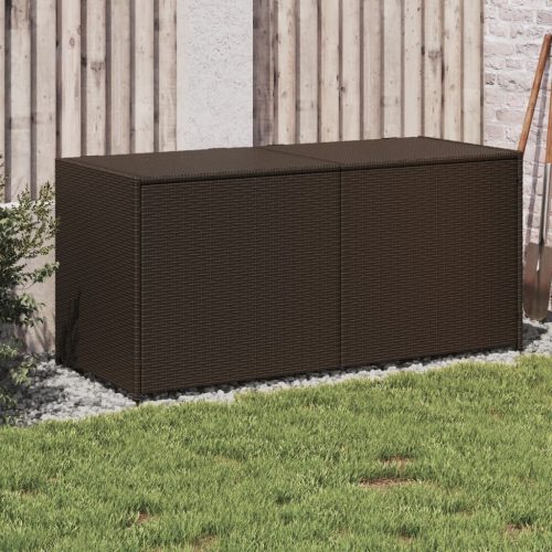 Barna polyrattan kerti tárolóláda 283 L