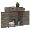 Szürke polyrattan kerti tárolószekrény 105 x 55 x 113 cm