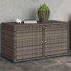 Szürke polyrattan kerti tárolószekrény 110 x 55 x 60,5 cm