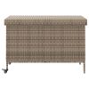 Szürke polyrattan kerti tárolóláda kerekekkel 110x55x73 cm