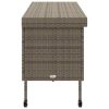 Szürke polyrattan kerti tárolóláda kerekekkel 160x55x75 cm