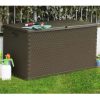 Barna PP rattan kerti tárolóláda 120 x 56 x 63 cm