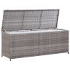 Szürke polyrattan kerti tárolóláda 150 x 50 x 60 cm