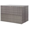 Szürke polyrattan kerti tárolóláda 150 x 100 x 100 cm