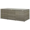 Szürke polyrattan kerti tárolóláda 180 x 90 x 70 cm