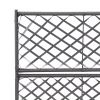 Fekete rácsos polyrattan magaságyás 2 kaspóval 58 x 30 x 107 cm