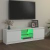 Fehér TV-szekrény LED lámpákkal 120 x 30 x 35,5 cm