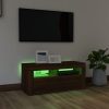 Barna tölgyszínű TV-szekrény LED-világítással 90 x 35 x 40 cm