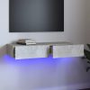 Betonszürke TV-szekrény LED-lámpákkal 90 x 35 x 15,5 cm