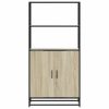 Highboard sonoma tölgy 68x35x139 cm gépelt fa és fém