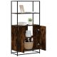 Highboard sonoma tölgy 68x35x139 cm gépelt fa és fém