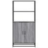 Highboard szürke sonoma 68x35x139 cm gépelt fa és fém